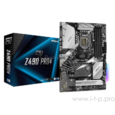 Материнская плата Asrock Z490 PRO4 Soc-1200 Intel Z490 4xDDR4 ATX AC`97 8ch(7.1) GbLAN Raid+vga+hdmi