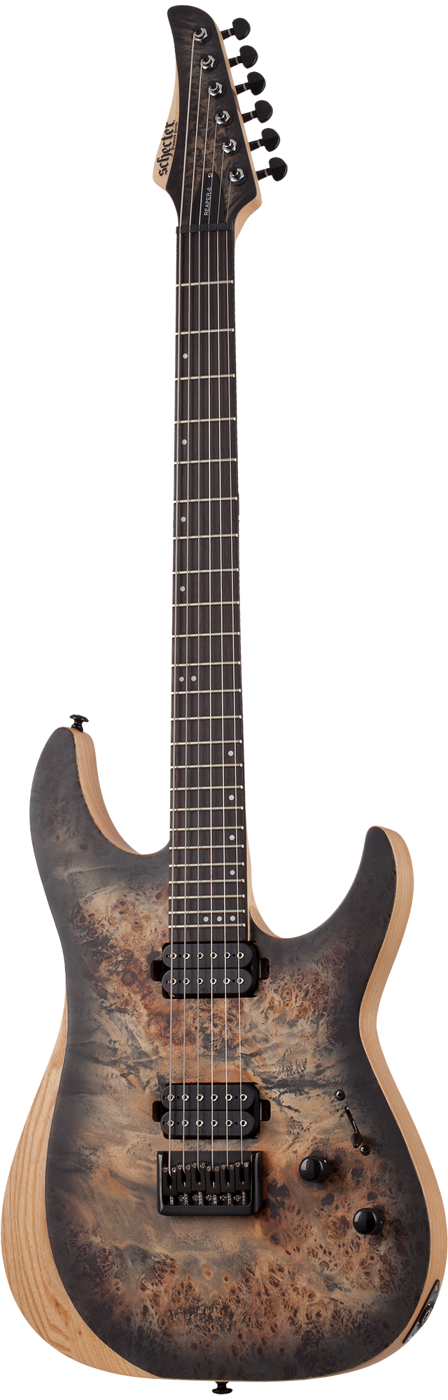Schecter Reaper-6 Charcoal Burst гитара электрическая шестиструнная, цвет матовый древесный бёрст
