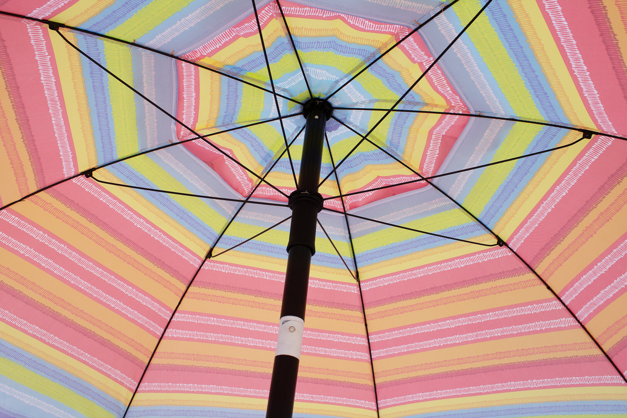 Зонт пляжный круглый складной с металлической ручкой, с наклоном и клапаном, 200 см, Оранжевый закат - фотография № 3