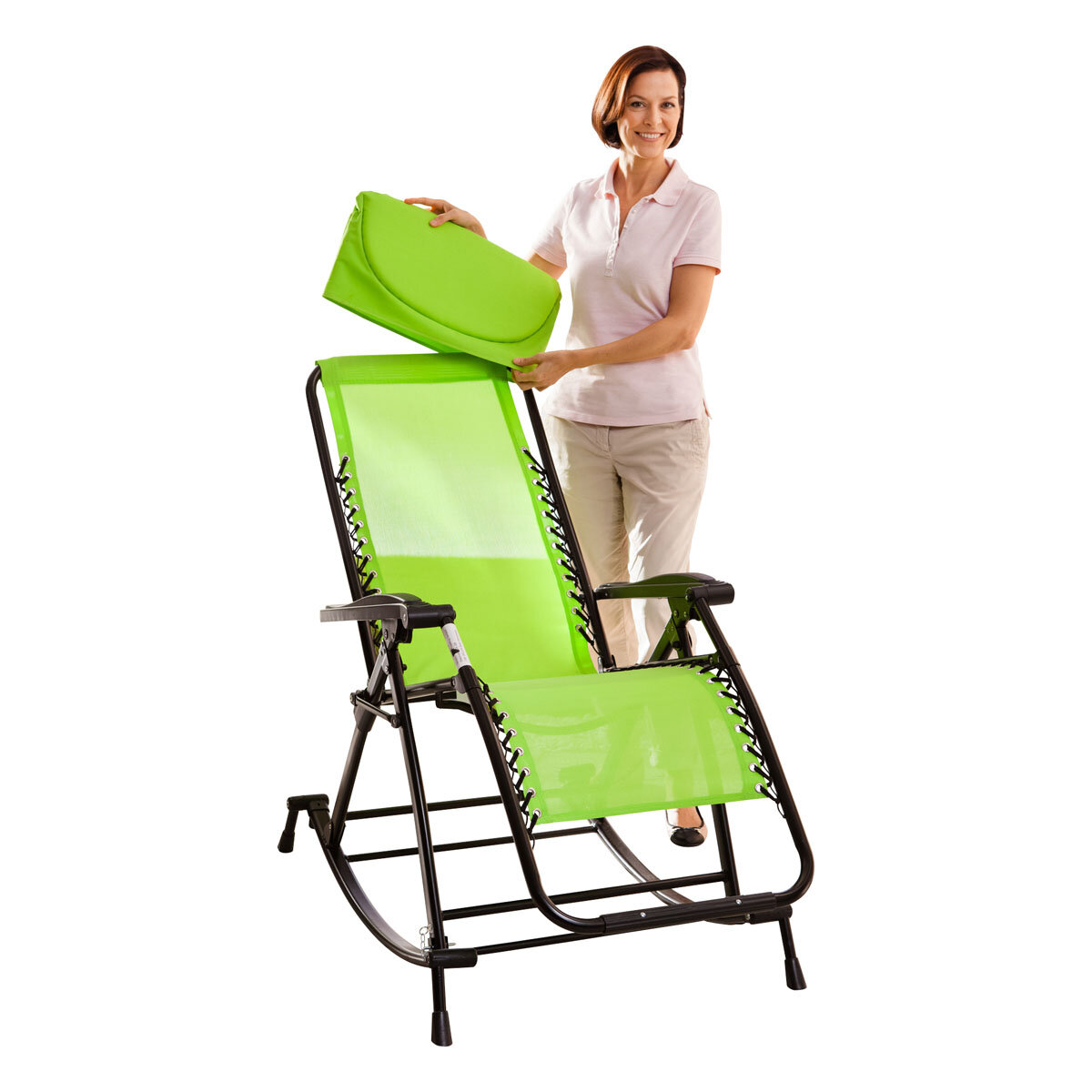 Кресло - качалка "Vario", зеленое - фотография № 4