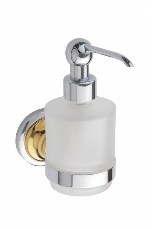 Дозатор для жидкого мыла Bemeta Retro настенный, стекло, золото-хром 144209108