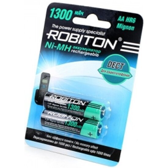 Аккумулятор Robiton Dect AA LR6 1300 mAh (уп 2 шт)