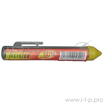 Припой Светозар SV-55323-025 оловянно-свинцовый 60% sn / 40% pb 25гр SV-55323-025 .
