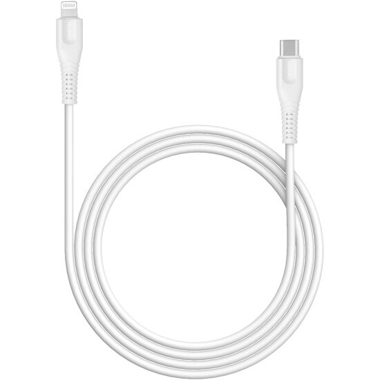 Кабель CANYON USB Type-C - Lightning, MFI, 4.1.м, 3.5 мм 5V/2.4A, 18Вт, белый