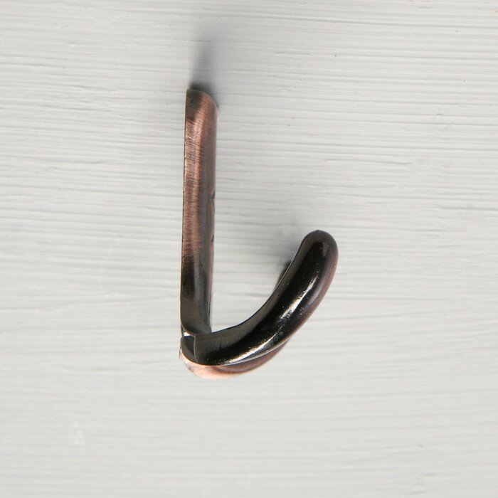 Крючок мебельный KM204AC, двухрожковый, цвет медь (1шт.) - фотография № 4