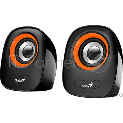 Колонки, PC speakers Genius Sp-q160,orange,usb, 2.0, Power Output 6W, Sensitivity: 80 Db, 3.5 mm jac