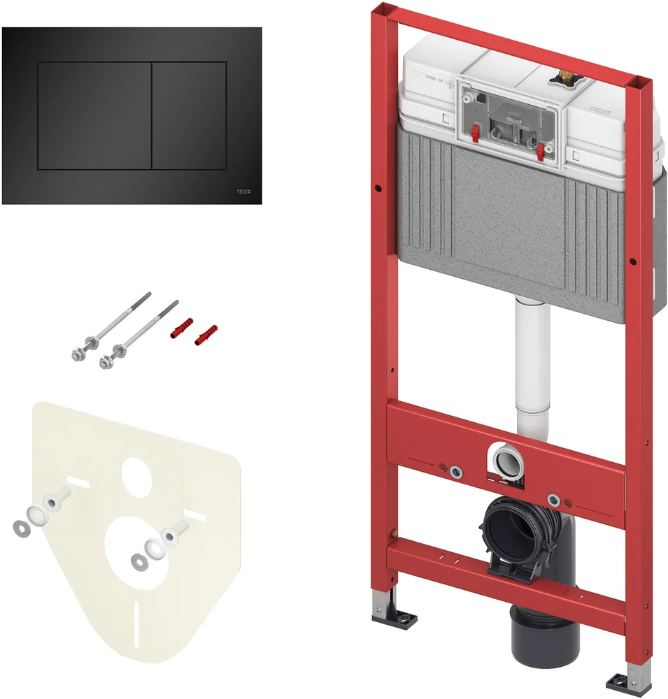 Система инсталляции для унитазов TECE Base K440407 4 в 1 с панелью смыва черный матовый