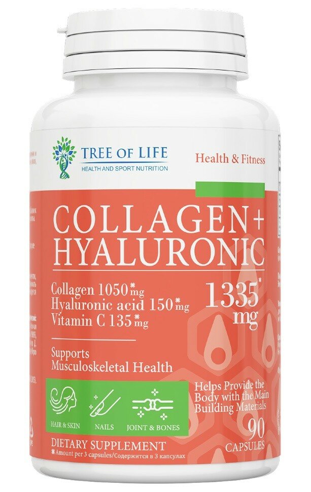 Tree of Life Collagen + Hyalyronic 1335 мг 90 капс.