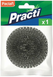 Губка (мочалка) для посуды металлическая, комплект 20 шт., спиральная, 15 г, PACLAN "Practi Spiro", 408220