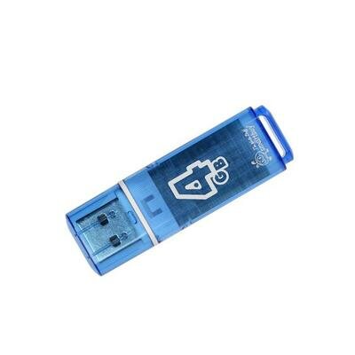 Флешка Smartbuy Glossy, 4 Гб, USB2.0, чт до 25 Мб/с, зап до 15 Мб/с, синяя Smartbuy 1322793