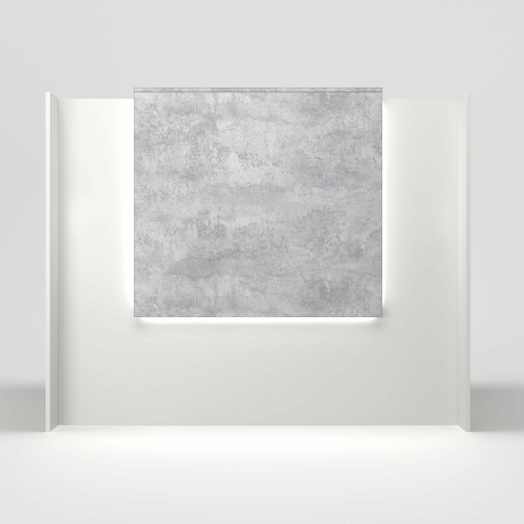 Ресепшн белый Квадрат Цемент Светлый 1200х1200х600 / Подсветка RGB Premium - фотография № 1
