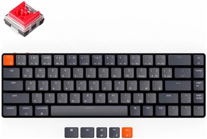 Клавиатура беспроводная Keychron K7 Red Switch