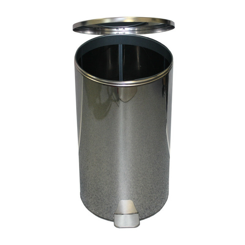 фото Урна с педалью стальная, хром, 300х500мм, объем 40л
