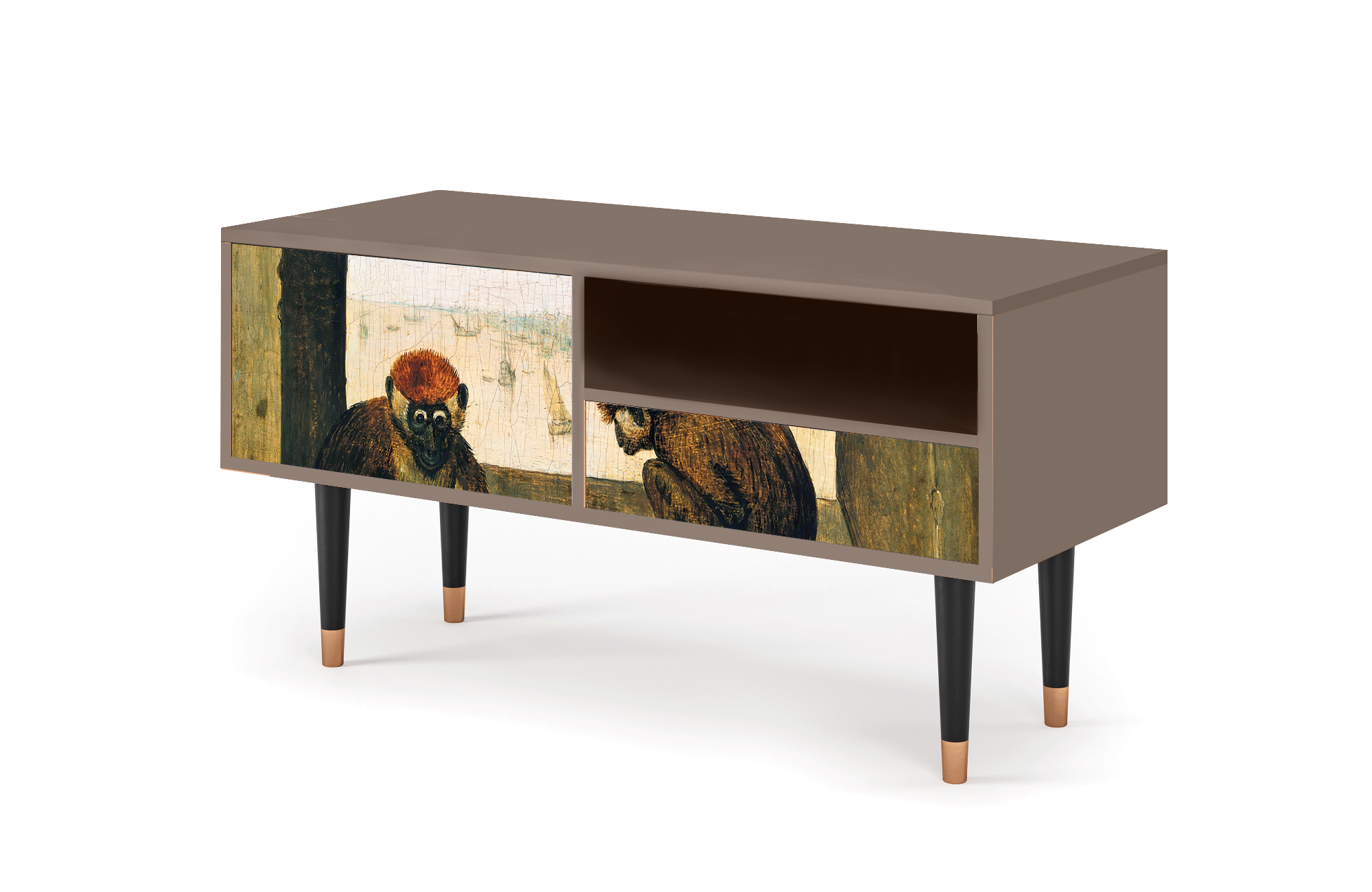 ТВ-Тумба - STORYZ - T3 Two Monkeys by Pieter Bruegel the Elder, 115 x 59 x 48 см, Бежевый - фотография № 3