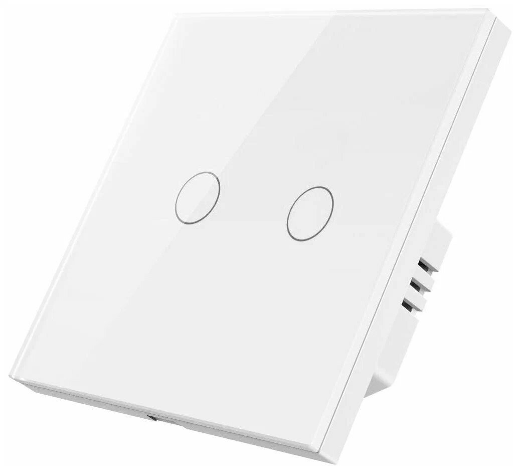 Сенсорный выключатель TOUCH LIGHT SWITCH, белый, 2 кнопки, 2 зоны