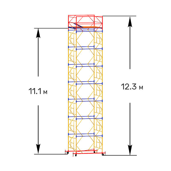 Вышка-тура ВСП - 250/2,0х2,0 Высота - 12.4 м