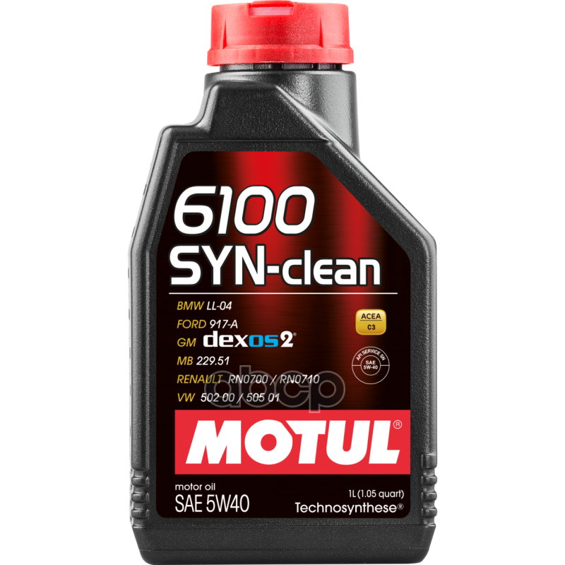 MOTUL Масло Моторное Синтетическое 6100 Syn-Clean 5w-40, 1л