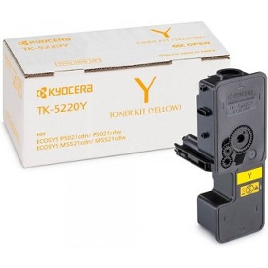 Тонер-картридж KYOCERA TK-5220Y Yellow для P5021cdn/cdw, P5026cdn/cdw, M5521cdn/cdw, M5526cdn/cdw(1200стр)