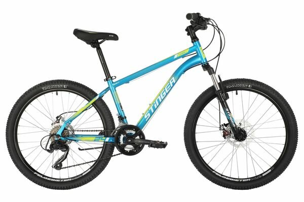 Подростковый горный (MTB) велосипед Stinger CAIMAN D 24 (2021) синий 12" в собранном виде