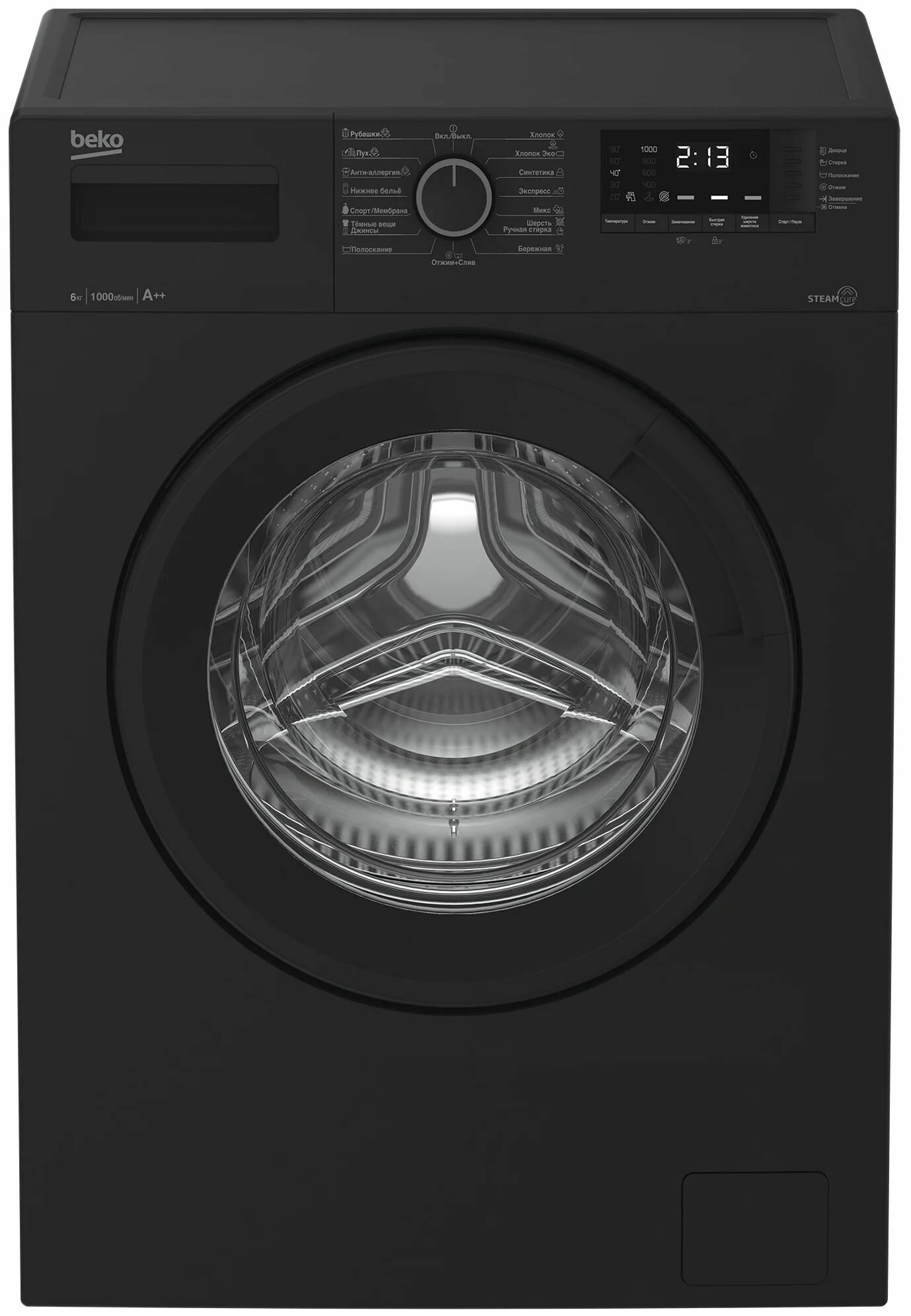 Стиральная машина Beko WSRE6512ZAA загрузка для стирки 6 кг черная