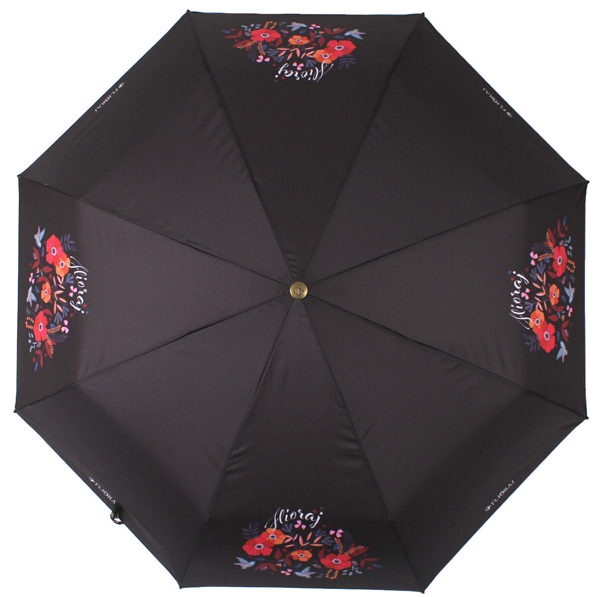 Зонт черного цвета Flioraj 16091 FJ