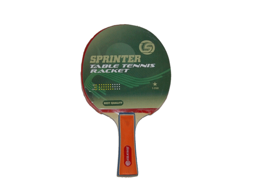 Теннис: Ракетка для игры в настольный тенис Sprinter 1*, для начинающих игроков. Скорость: 6 Вращение: 6 Контроль: 7, артикул 11057