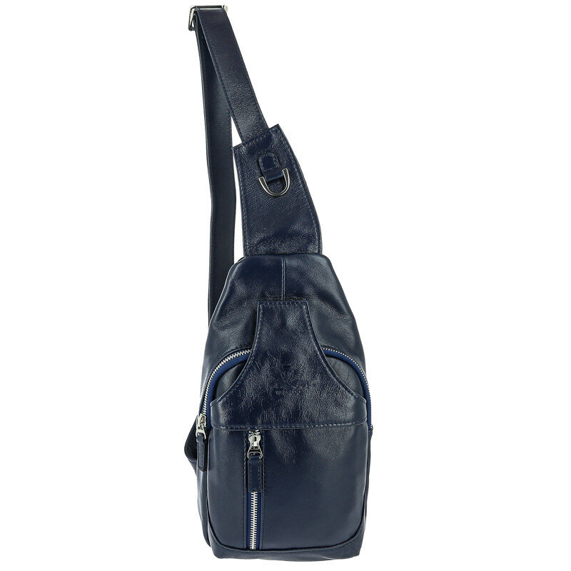 Мужская кожаная сумка-рюкзак на одной лямке Versado VD217 navy