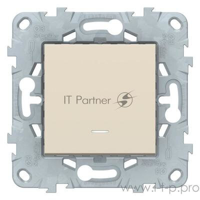 Выключатель 1-кл. Unica с подсветкой (сх.1а) беж. SchE Nu520144n Nu520144n