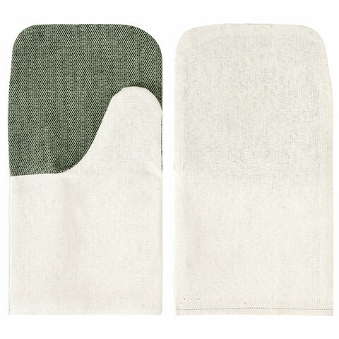 фото Рукавицы хлопчатобумажные, комплект 5 ПАР, плотность 380 г/м2, брезентовый огнеупорный наладонник, LAIMA, 600803 (цена за 1 ед.товара)