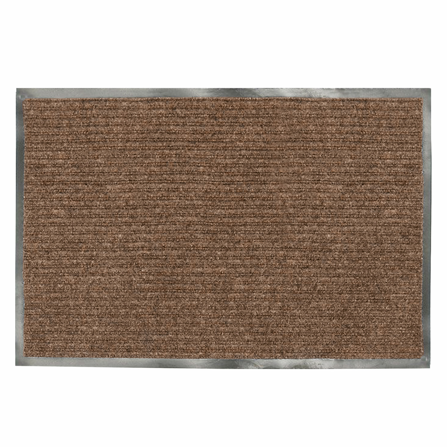 Коврик входной ворсовый влаго-грязезащитный LAIMA, 90×120 см, ребристый, толщина 7 мм, коричневый, 602873. 602873 - фотография № 1