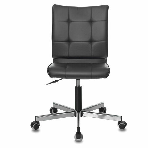 Кресло офисное BRABIX "Stream MG-314", без подлокотников, пятилучие серебристое, экокожа, черное - фотография № 2