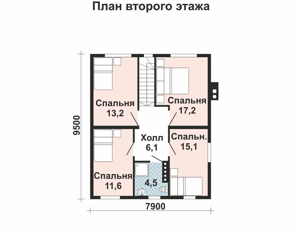 (131м2, 10х9м) Готовый проект двухэтажного дома из газобетон с кабинетом и террасой - AS-2078 - фотография № 4