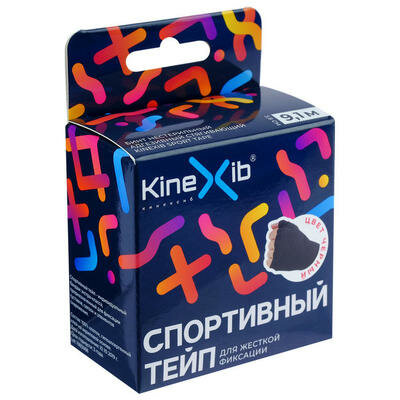 Спортивный тейп Kinexib, 3,8 см х 9,1 м, чёрный KineXib 3556559 .