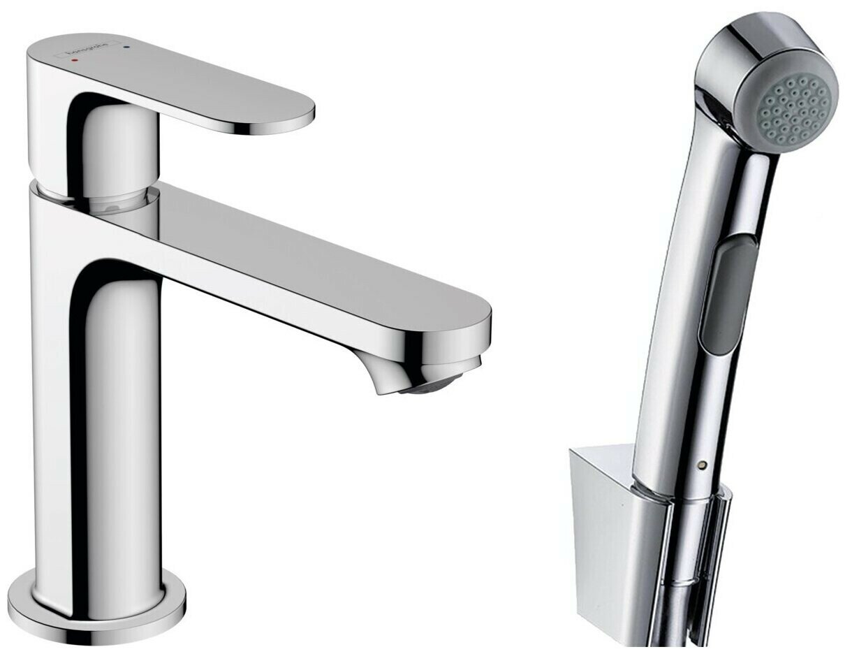 Смеситель для раковины с гигиеническим душем Hansgrohe Rebris S 72215000 хром