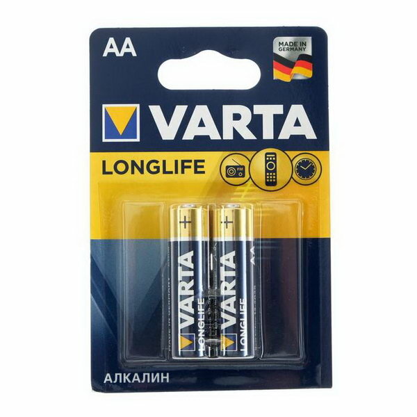 Батарейка алкалиновая LongLife, AA, LR6-2BL, 1.5В, блистер, 2 шт.