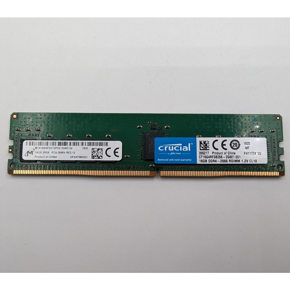 Модуль памяти CT16G4RFD8266-2G6E1, MTA18ASF2G72PDZ-2G6E1QL, S802C0F18201C649CC3, DDR4, 16 Гб