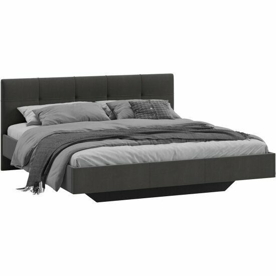 фото Кровать Трия Элис с мягкой обивкой тип 1 Велюр Графит