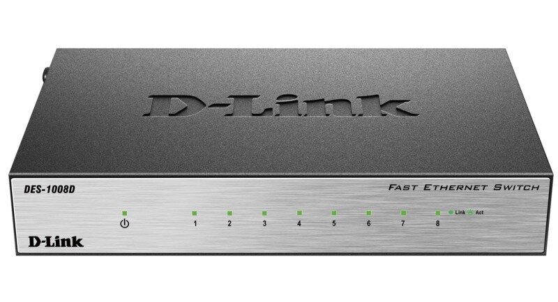 D-Link Неуправляемый коммутатор с 8 портами 10/100Base-TX DES-1008D