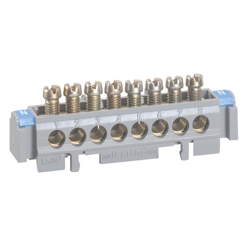 Legrand Клеммная колодка на изол. основании 8x1.5-16мм2 (L=75мм)
