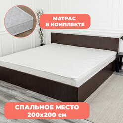 Двуспальная кровать Марс с матрасом Лайт Плюс, 200х200 см