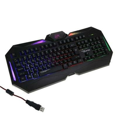 Клавиатура Qumo Dragon War Spirit, игровая, проводная, подсветка, 104 клавиши, USB, чёрная Qumo 1401 .
