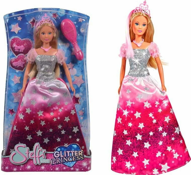 Кукла Штеффи в блестящем платье со звездочками и тиарой 29 см.