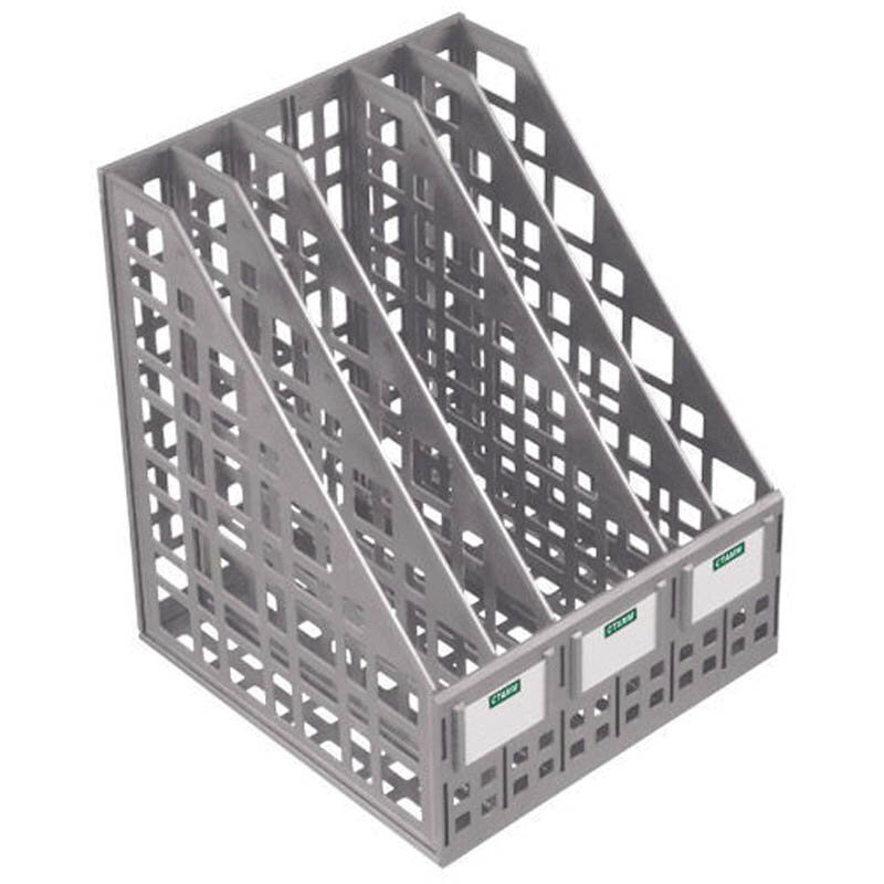 Лоток вертикальный сборный 5 отделений, серый Стамм ЛТ84