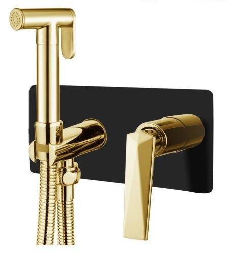 Гигиенический душ Boheme VENTURO 387-B со смесителем, черный/золото