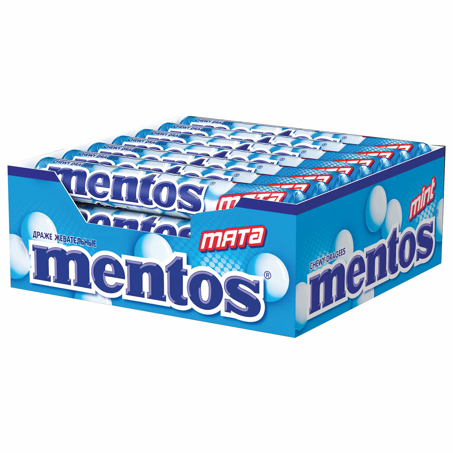 Жевательное драже MENTOS (Ментос) "Мята", 37 г, 3340 - фотография № 2