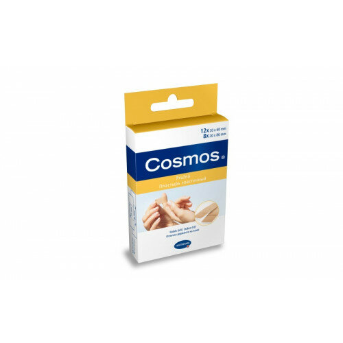 Cosmos Textil Elastic / Космос Текстайл Эластик - пластырь-пластинка, эластичный, телесный, 20 шт.