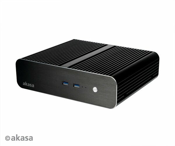 Корпус Akasa Euler S, Aluminium THIN Mini ITX Case, VESA Mountable A-ITX10-M1B