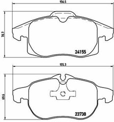 Колодки тормозные передние дисковые Opel Signum/Vectra C/Vectra C GTS 02>09 Saab 9-3 02>15 BREMBO P10011