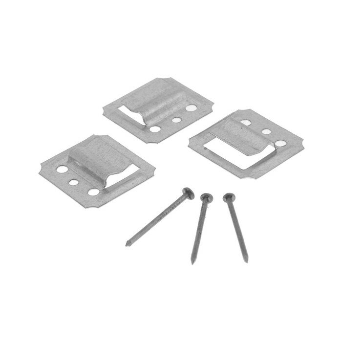 фото Кляймер тундра, №2, оцинкованный, с гвоздями, 100 шт, 9938301