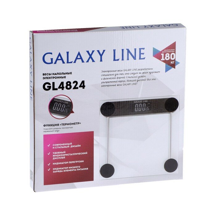 Напольные весы Galaxy Весы напольные Galaxy LINE GL 4824, электронные, до180 кг, 2хААА (в комплекте) - фотография № 5